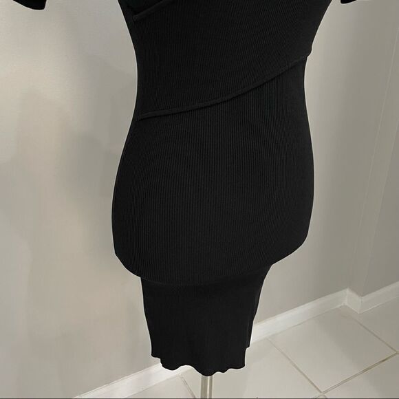 good American Crisscross Bodice Body-Con Dress Black Size 2 - Picture 3 of 12